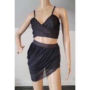 Top Mini Club Skirt Bodycon Set Sexy Women's 2 Piece Outfits Sleeveless Crop